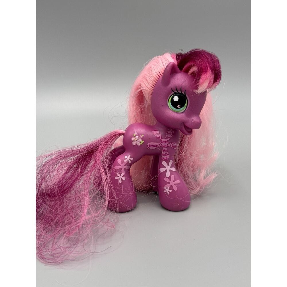 2008 Hasbro My Little Pony Cheerilee Figure Brushable Hair Pink Flower MLP 4"